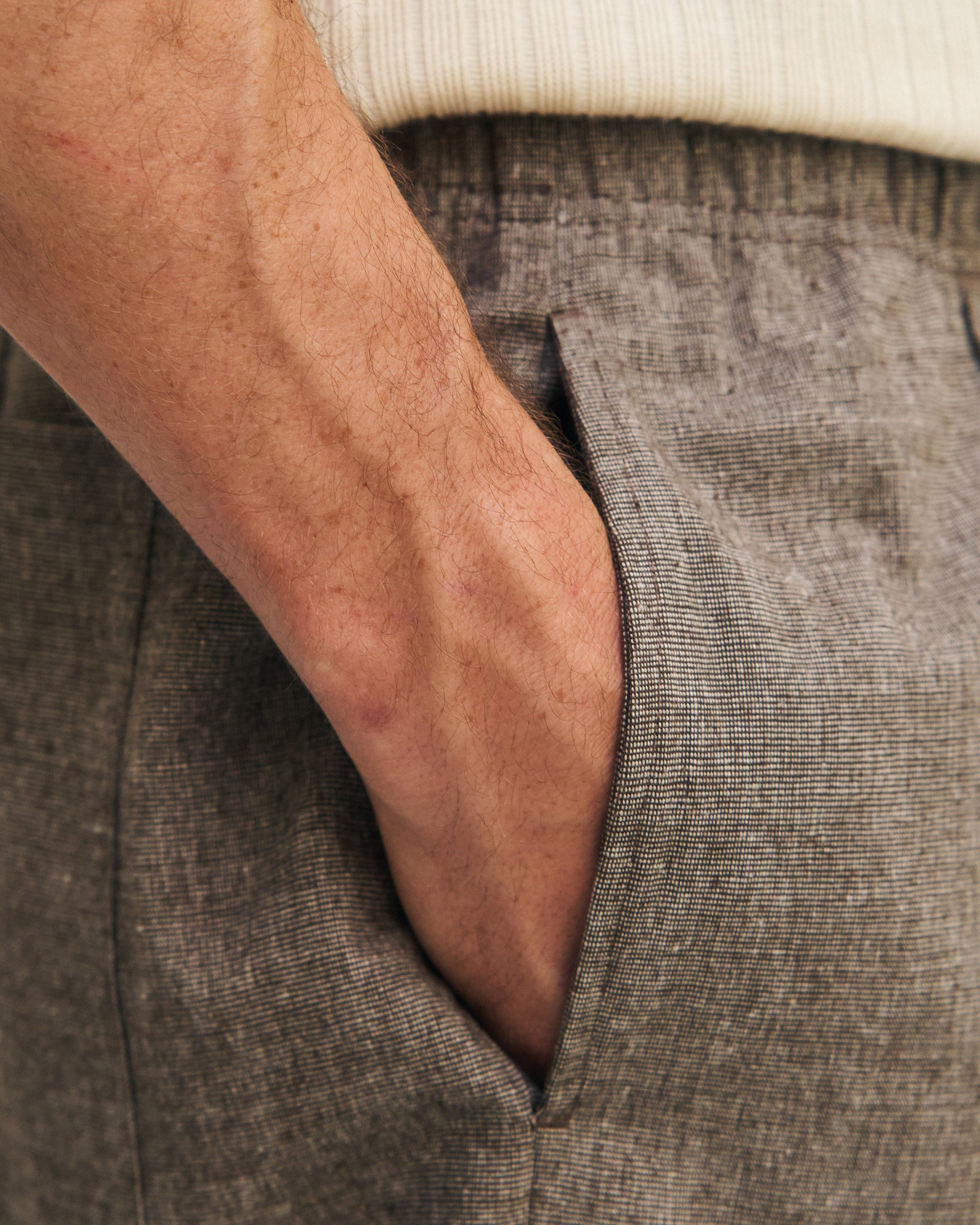 Weite Bundfaltenhose Bio Baumwolle - Canvas Braun