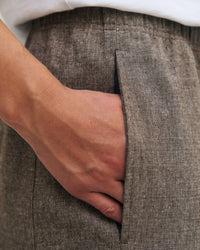 Weite Bundfaltenhose Bio Baumwolle - Canvas Braun