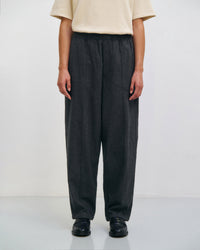 Weite Bundfaltenhose Bio Baumwolle - Herringbone Grau