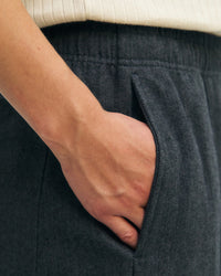 Weite Bundfaltenhose Bio Baumwolle - Herringbone Grau