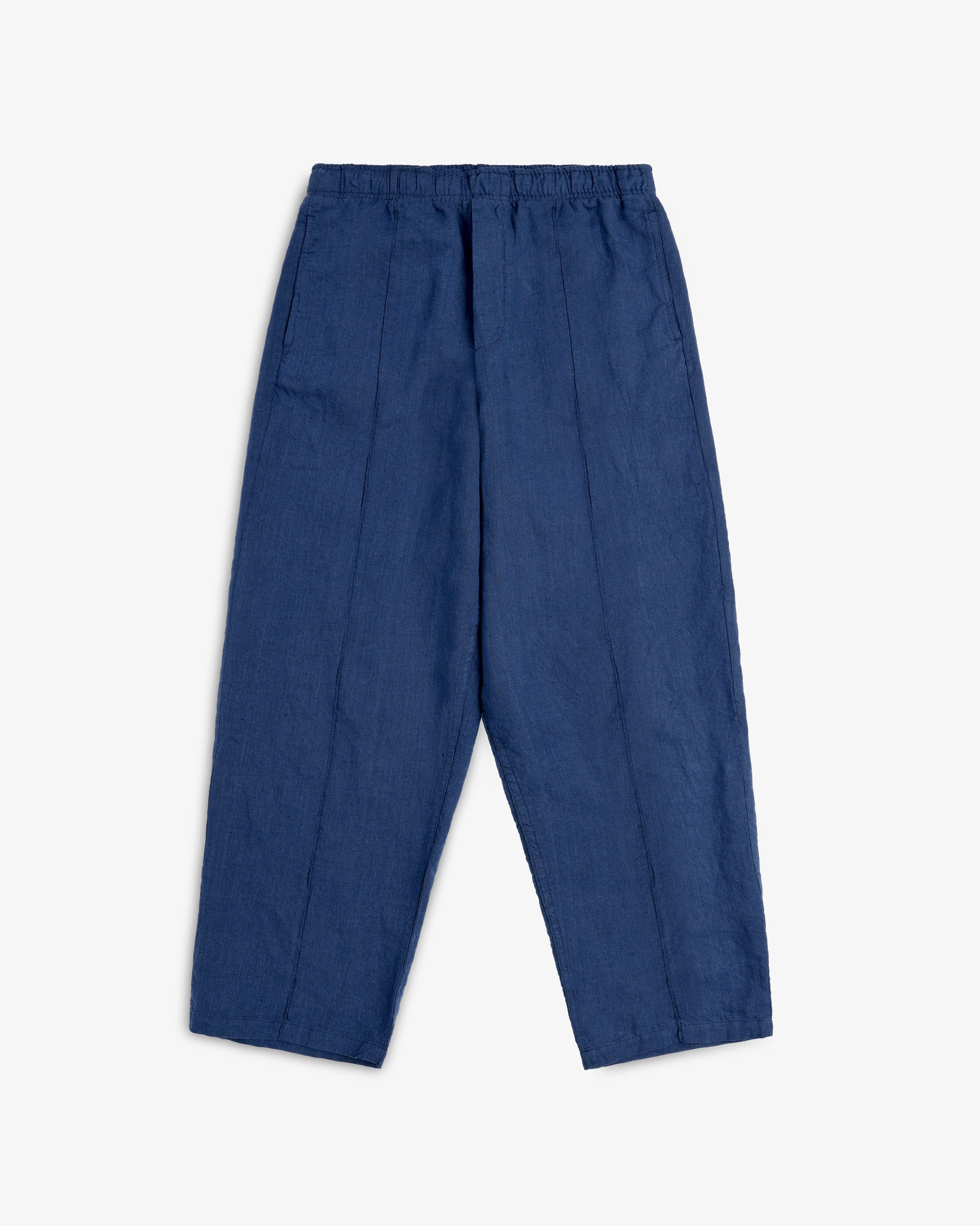 Weite Bundfaltenhose Bio Baumwolle - Blau