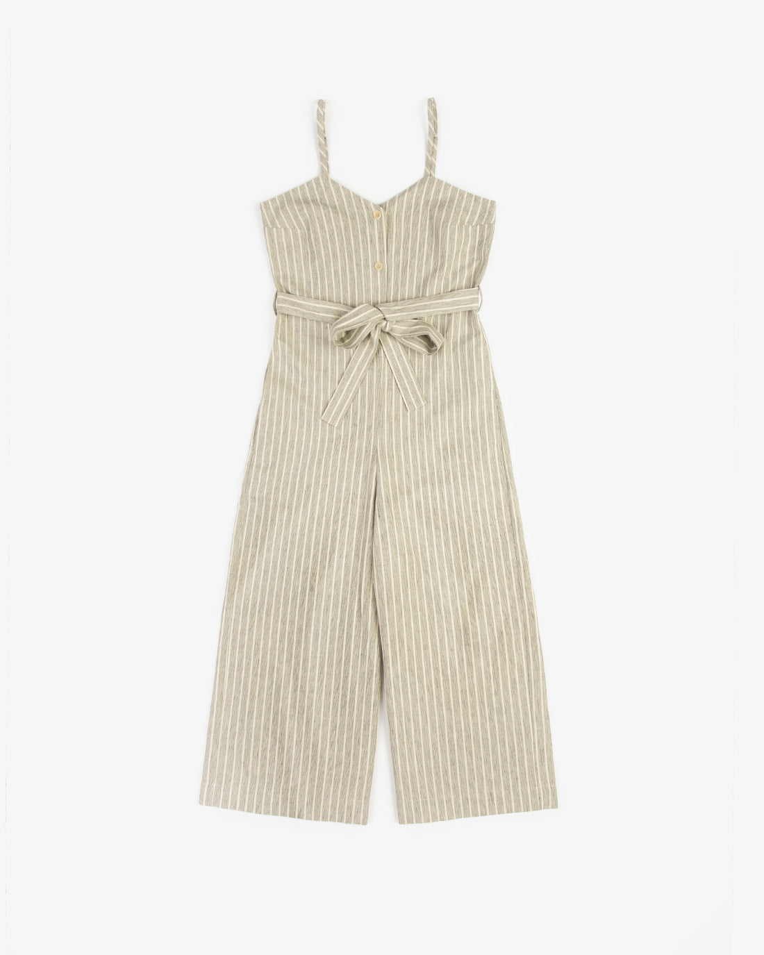 Rotholz Jumpsuit Leinen Mix - Grau Gestreift