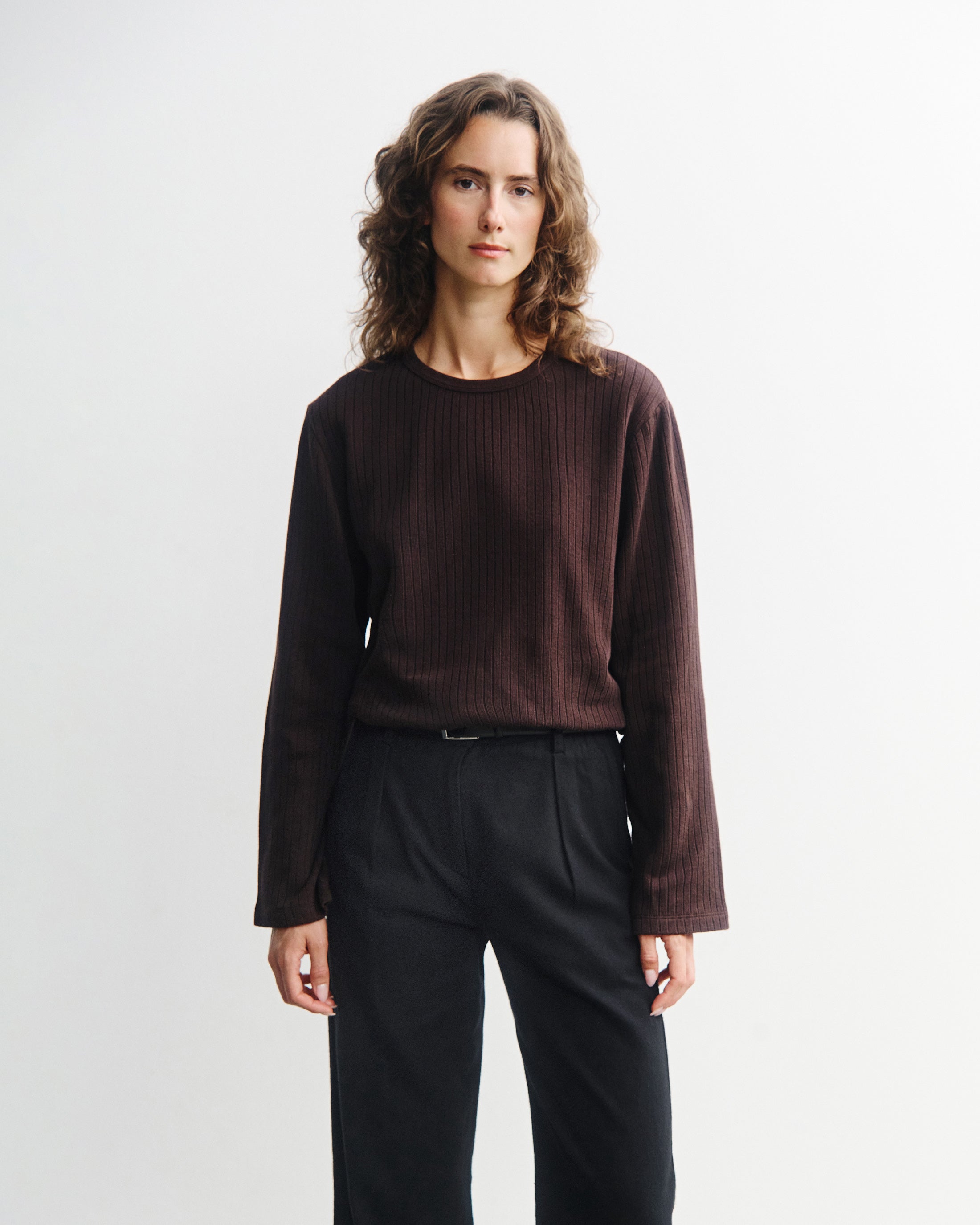 Oversize Longsleeve Bio Baumwolle - Braun