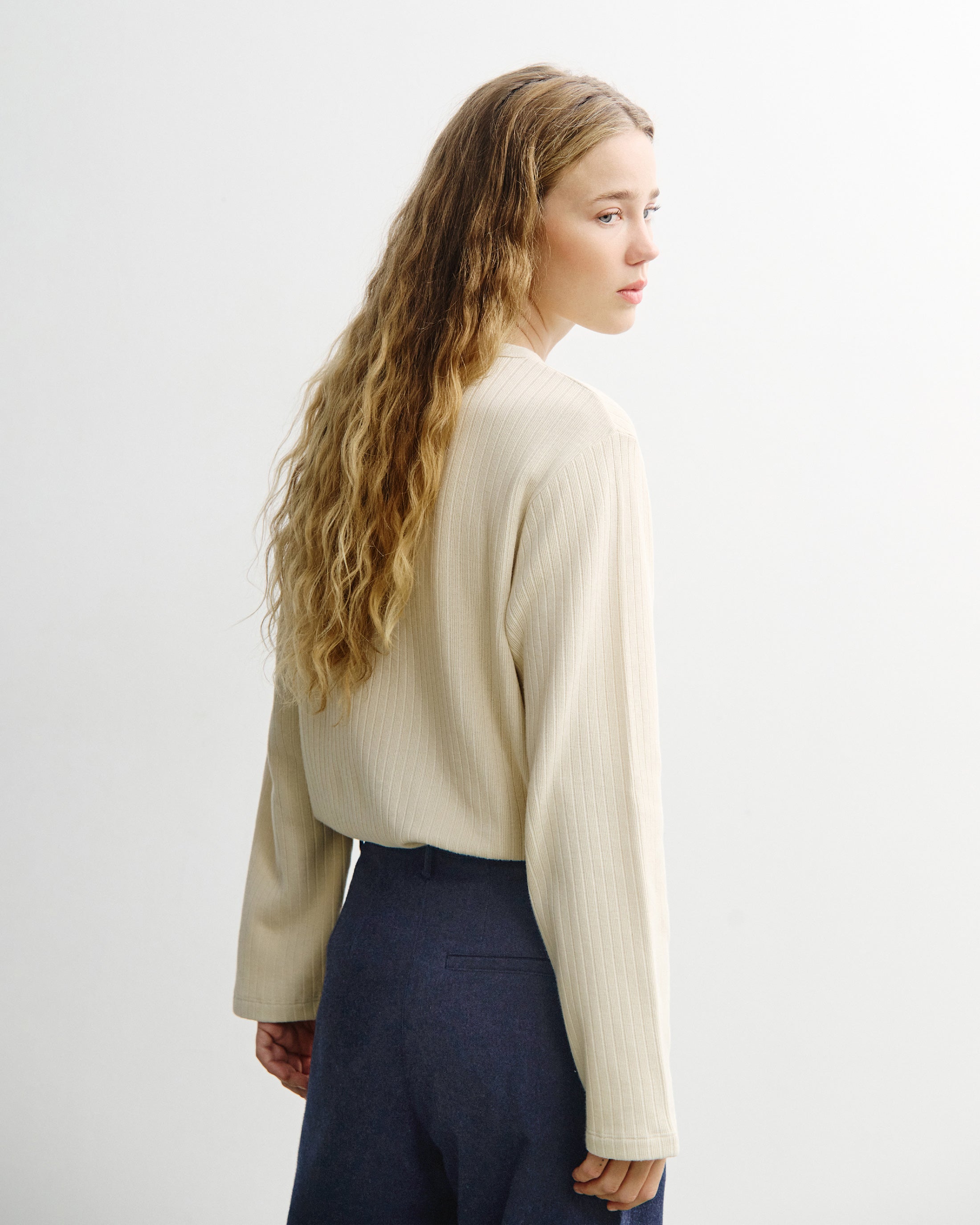 Oversize Longsleeve Bio Baumwolle - Creme