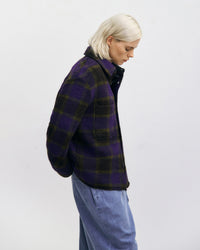 Schweres Overshirt Bio Wollmischung - Lila Kariert