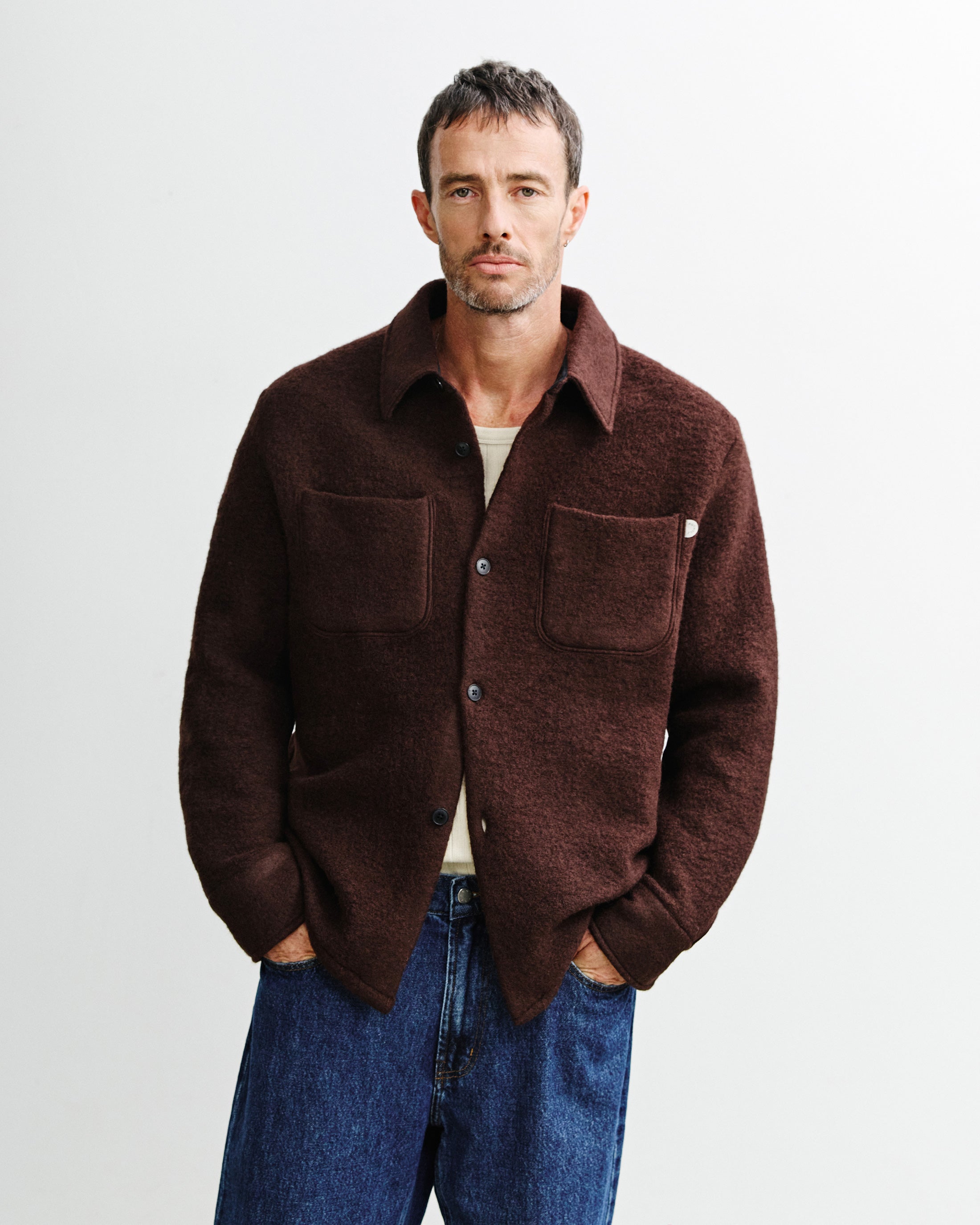 Overshirt Bio Wolle - Braun