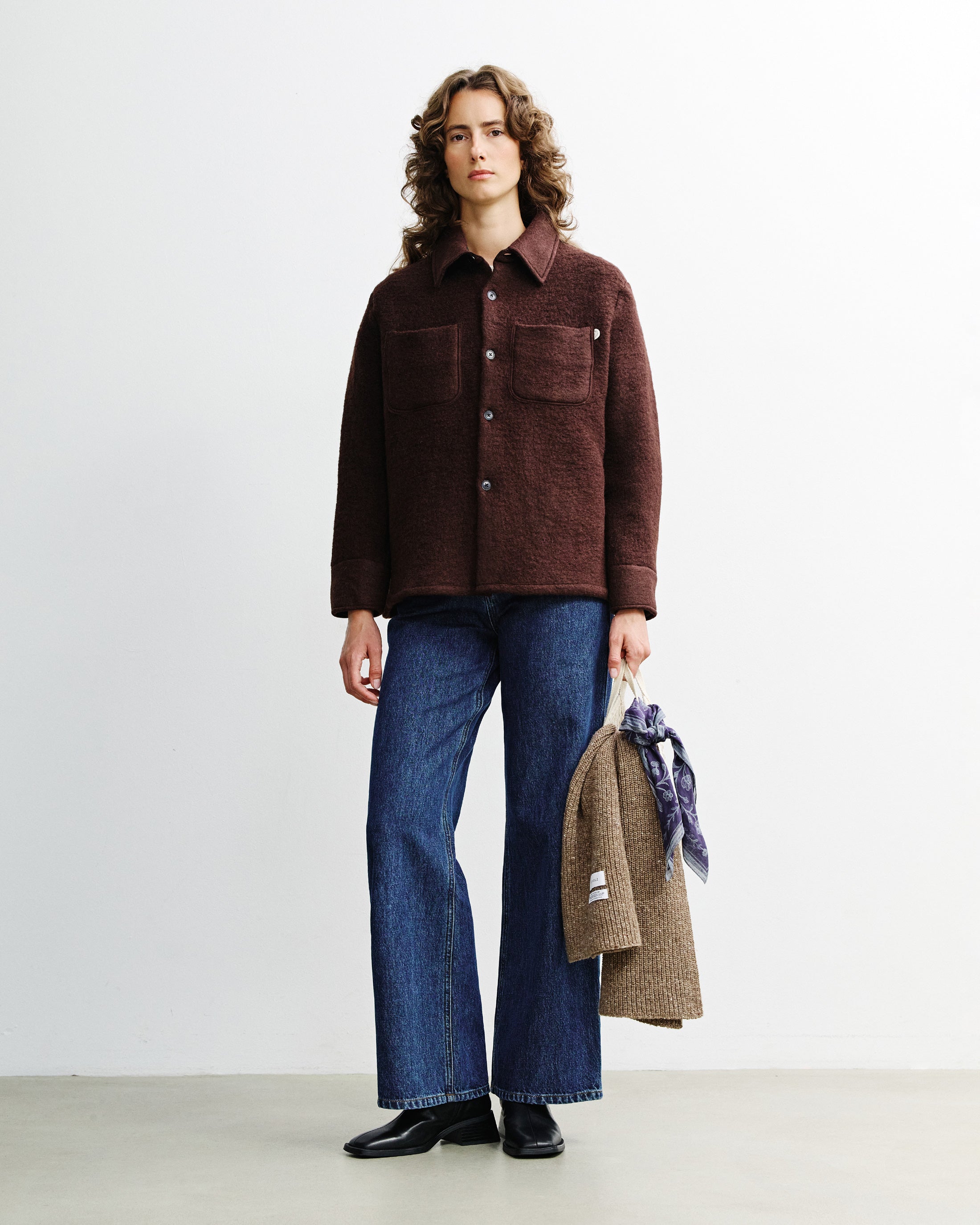Overshirt Bio Wolle - Braun