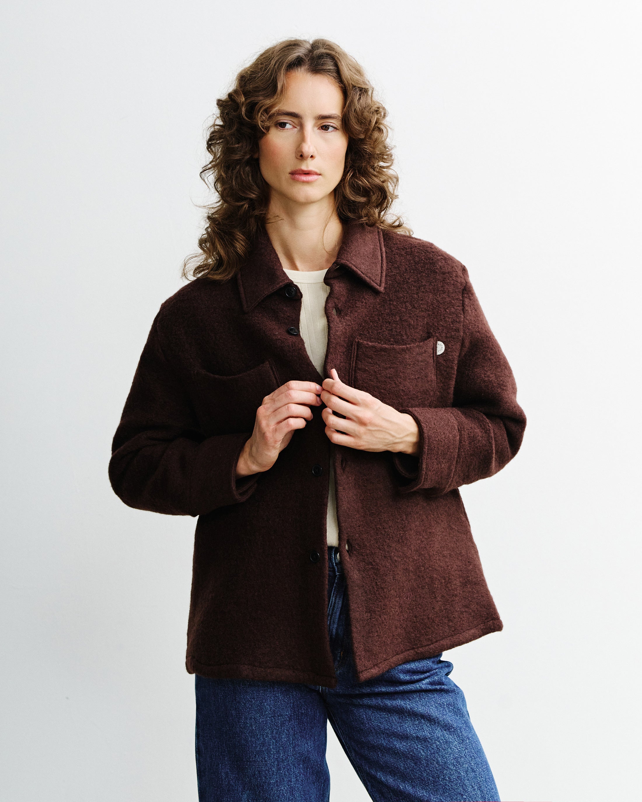 Overshirt Bio Wolle - Braun