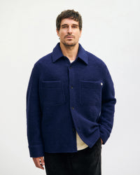 Schweres Overshirt Bio Wollmischung - Royalblau