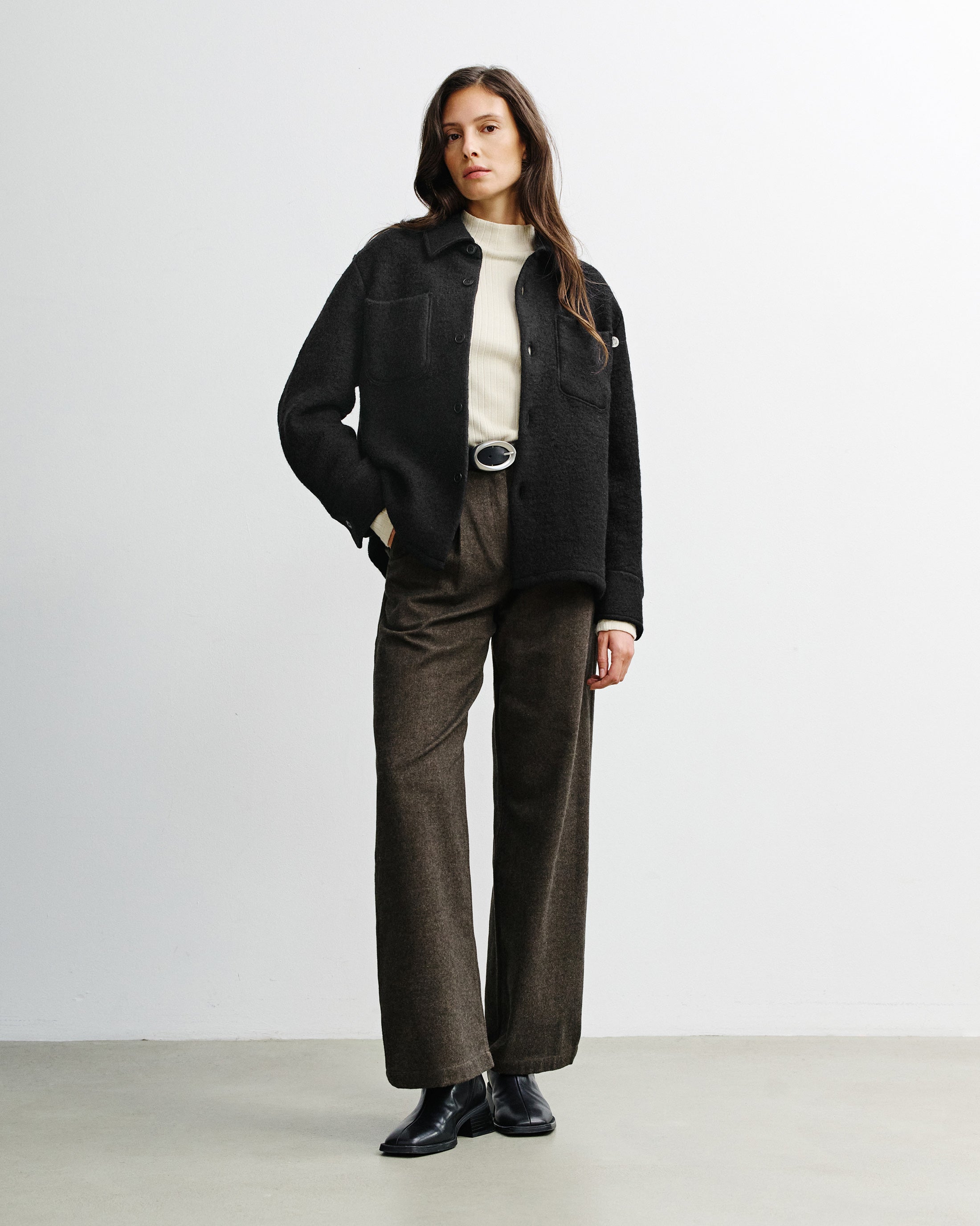 Overshirt Bio Wolle - Schwarz