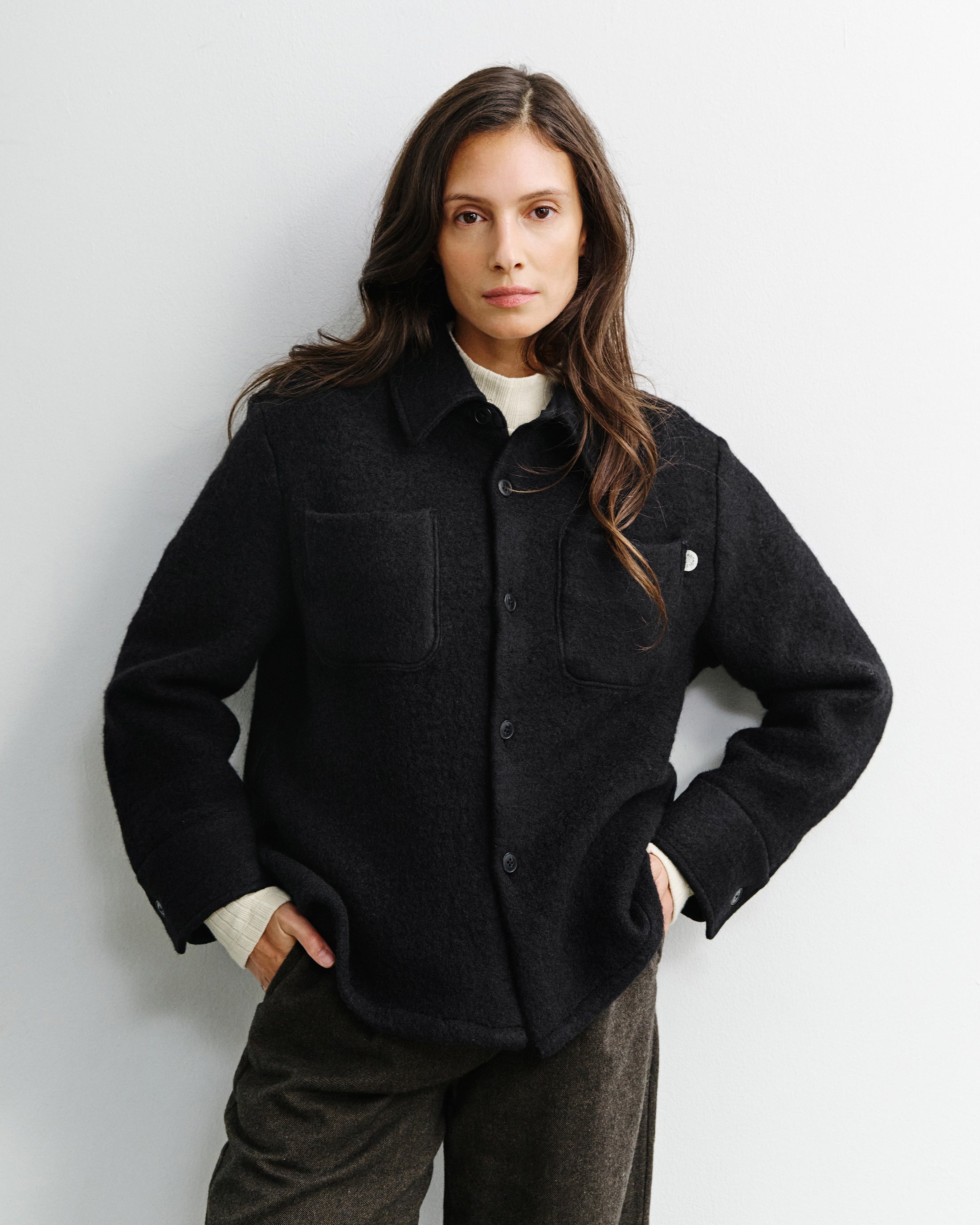 Overshirt Bio Wolle - Schwarz