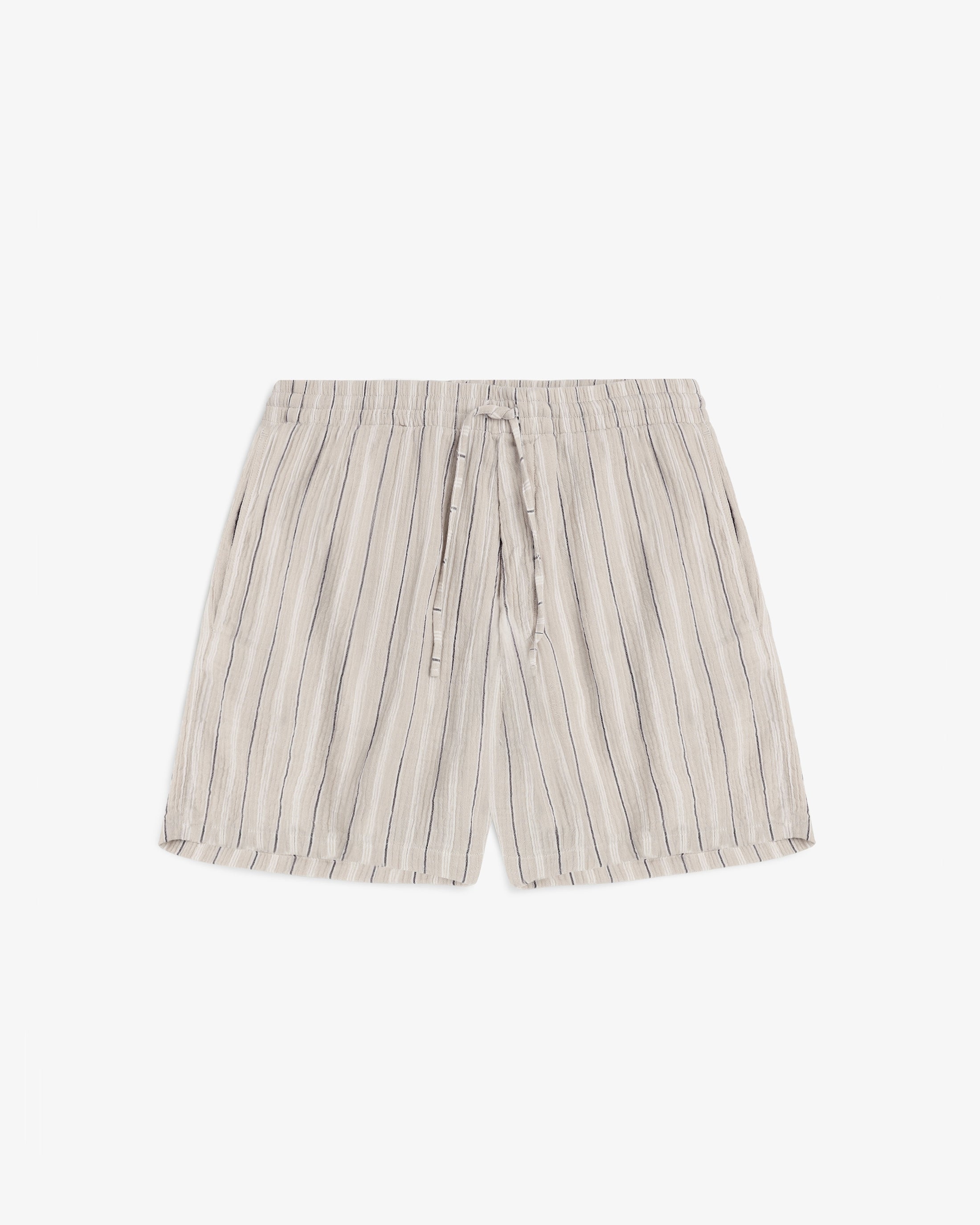 Gestreifte Musselin Shorts Bio Baumwolle - Sand
