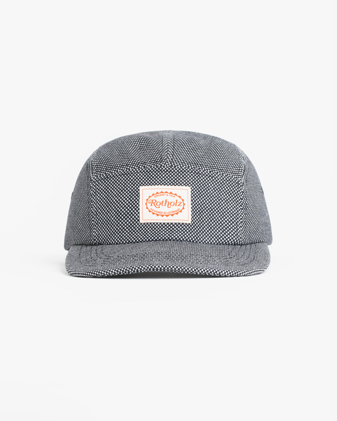 Rotholz Retro 5-Panel Cap Schwarz Kariert