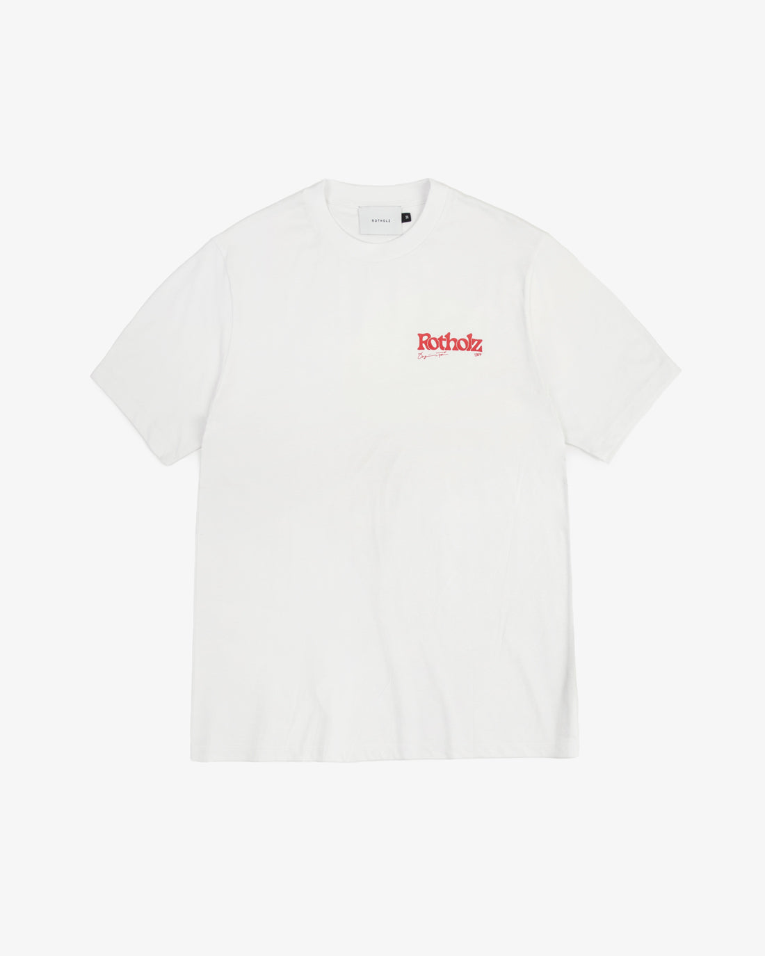 Rotholz Retro Logo T-Shirt Bio Baumwolle - Weiß