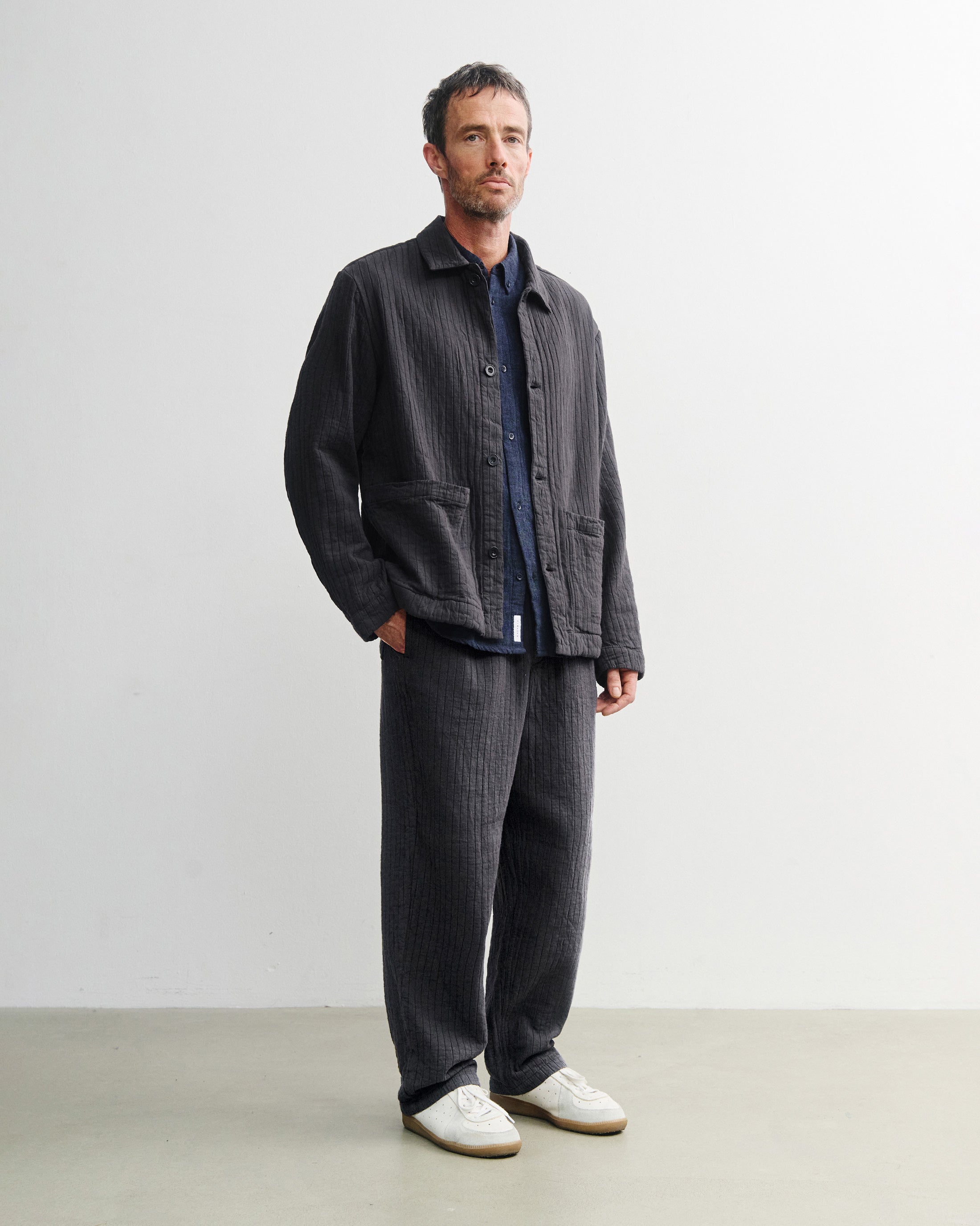 Workwear Jacke Gerippt Bio Baumwolle - Anthrazit