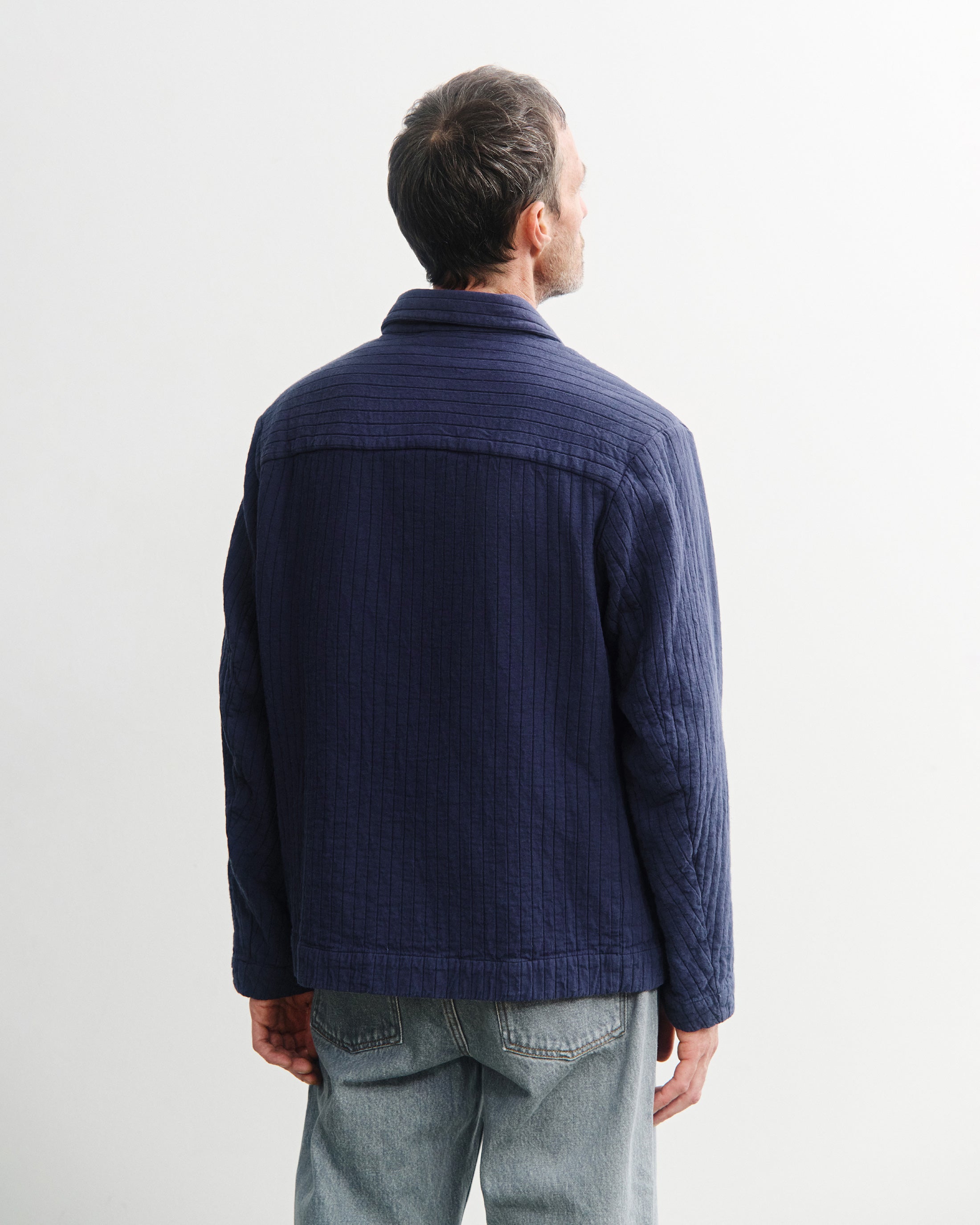 Workwear Jacke Gerippt Bio Baumwolle - Blau