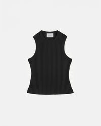 Geripptes Singlet Bio Baumwolle - Schwarz