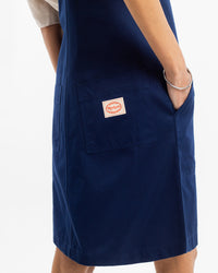 Latzkleid aus Bio Canvas - Blau