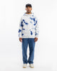 Batik Hoodie Bio Baumwolle - Blau/Off-White