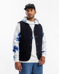 Batik Hoodie Bio Baumwolle - Blau/Off-White