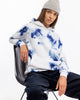 Batik Hoodie Bio Baumwolle - Blau/Off-White