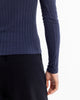 Geripptes Longsleeve Bio Baumwolle - Dunkelblau