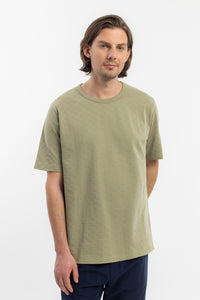 Strukturiertes T-Shirt Bio Baumwolle - Grün