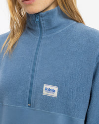 Divided Half Zip Bio Baumwolle - Hellblau