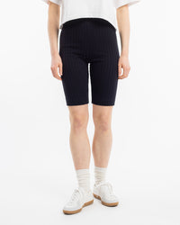 Gerippte Biker Shorts Bio Baumwolle - Schwarz