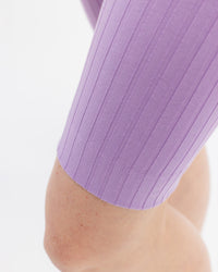 Gerippte Biker Shorts Bio Baumwolle - Lavendel