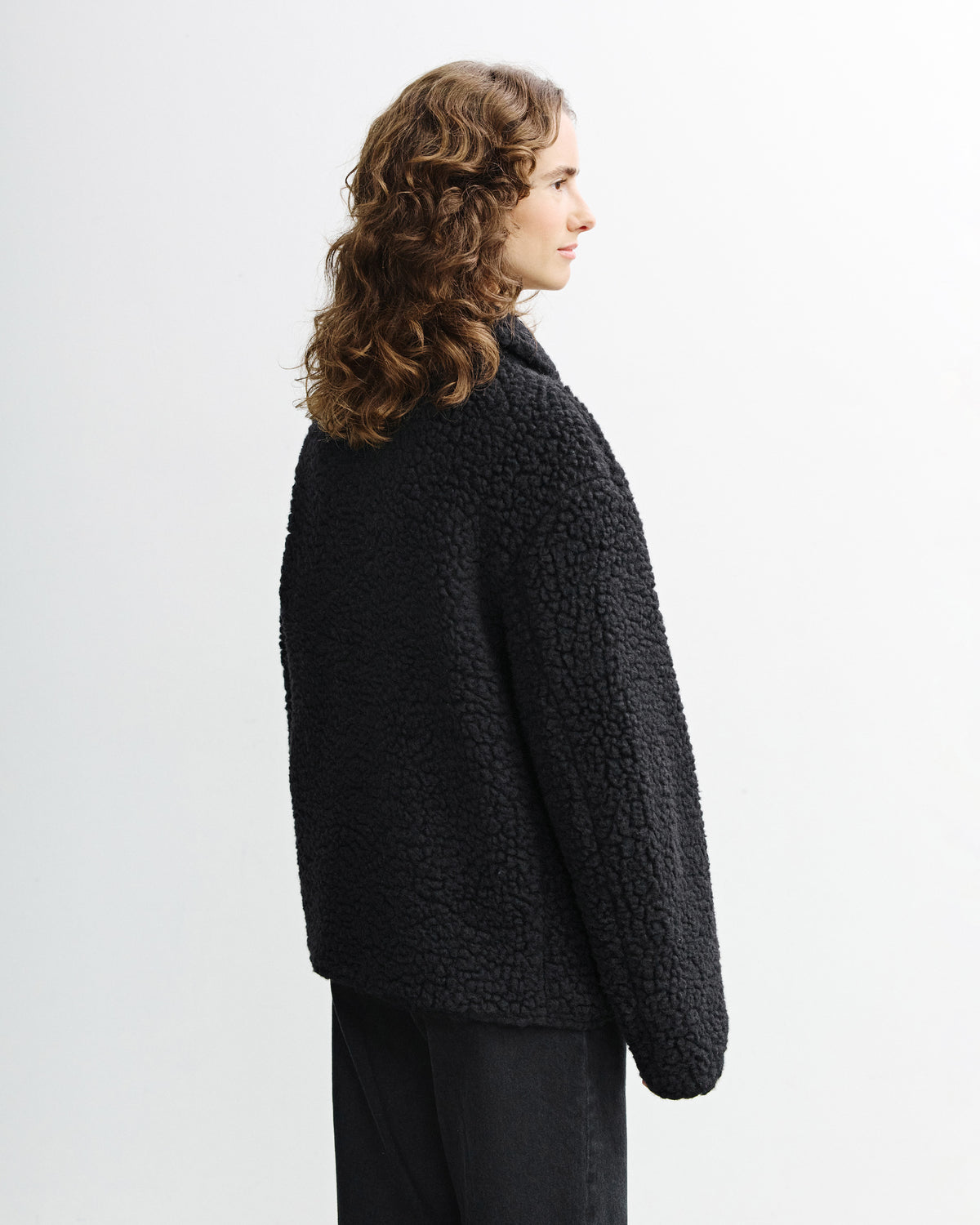 Sherpa Jacke Bio Wolle - Schwarz