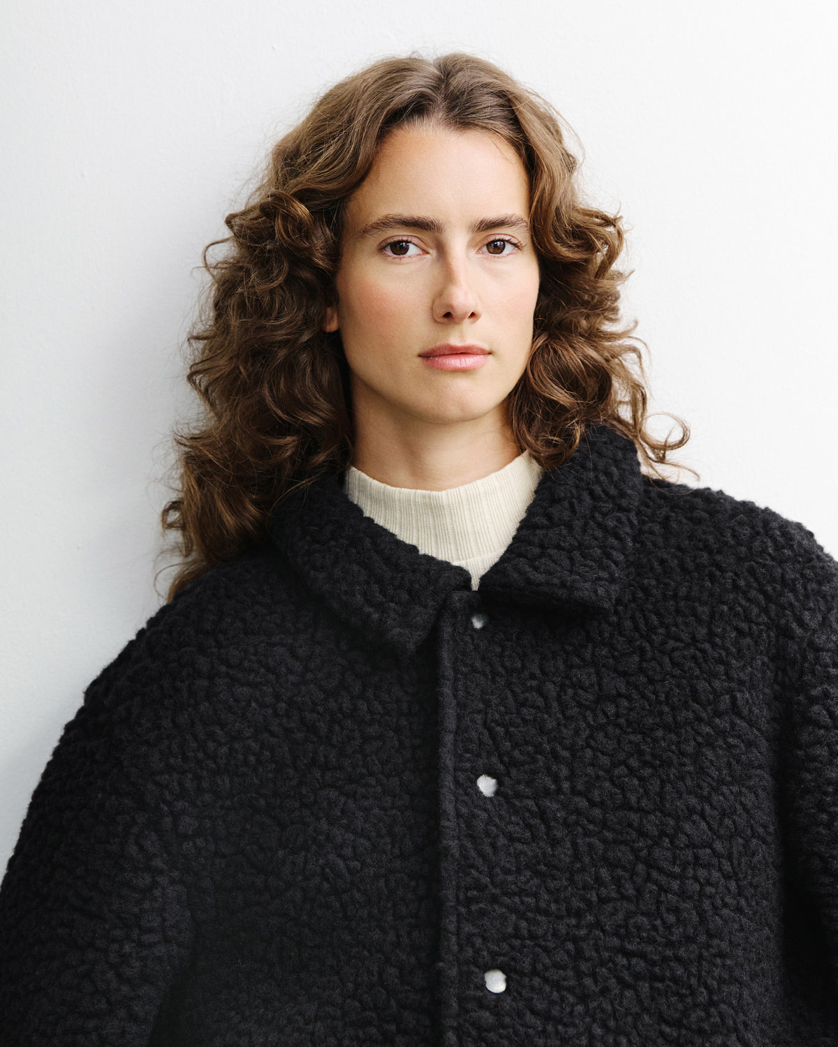 Sherpa Jacke Bio Wolle - Schwarz