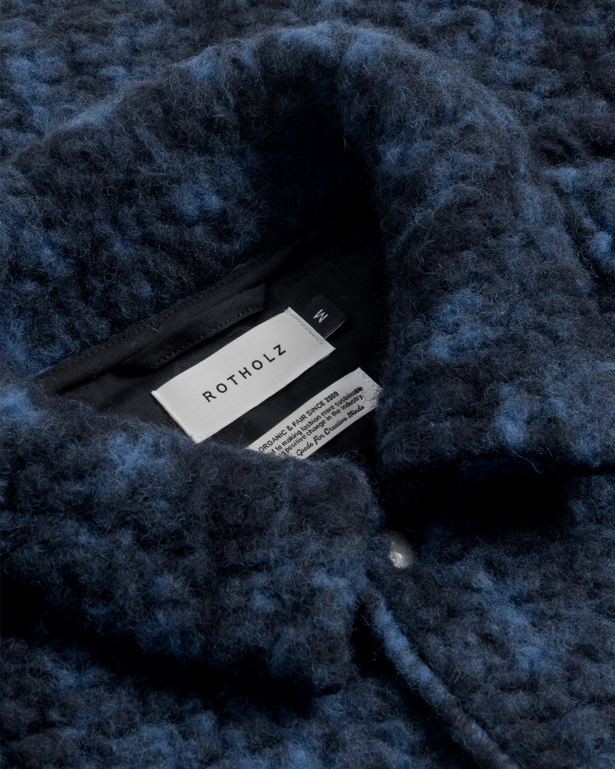Sherpa Jacke Bio Wolle - Blau