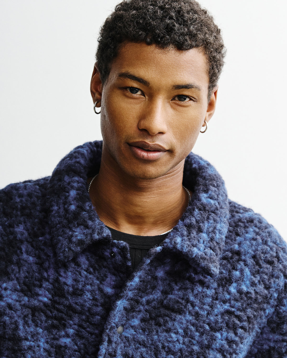 Sherpa Jacke Bio Wolle - Blau