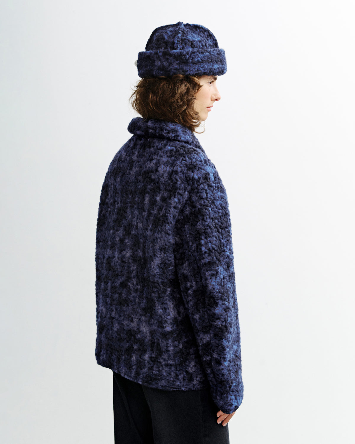 Sherpa Jacke Bio Wolle - Blau