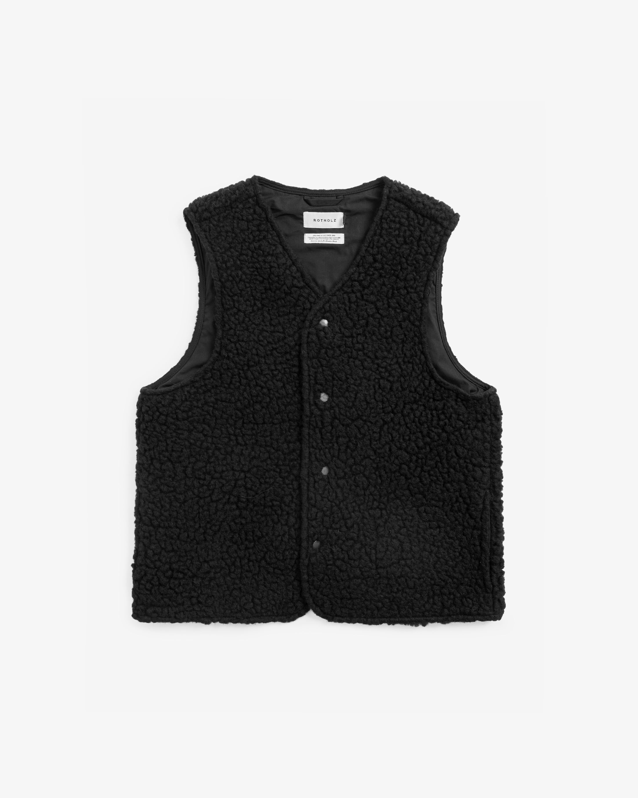 Sherpa Weste Bio Wolle - Schwarz