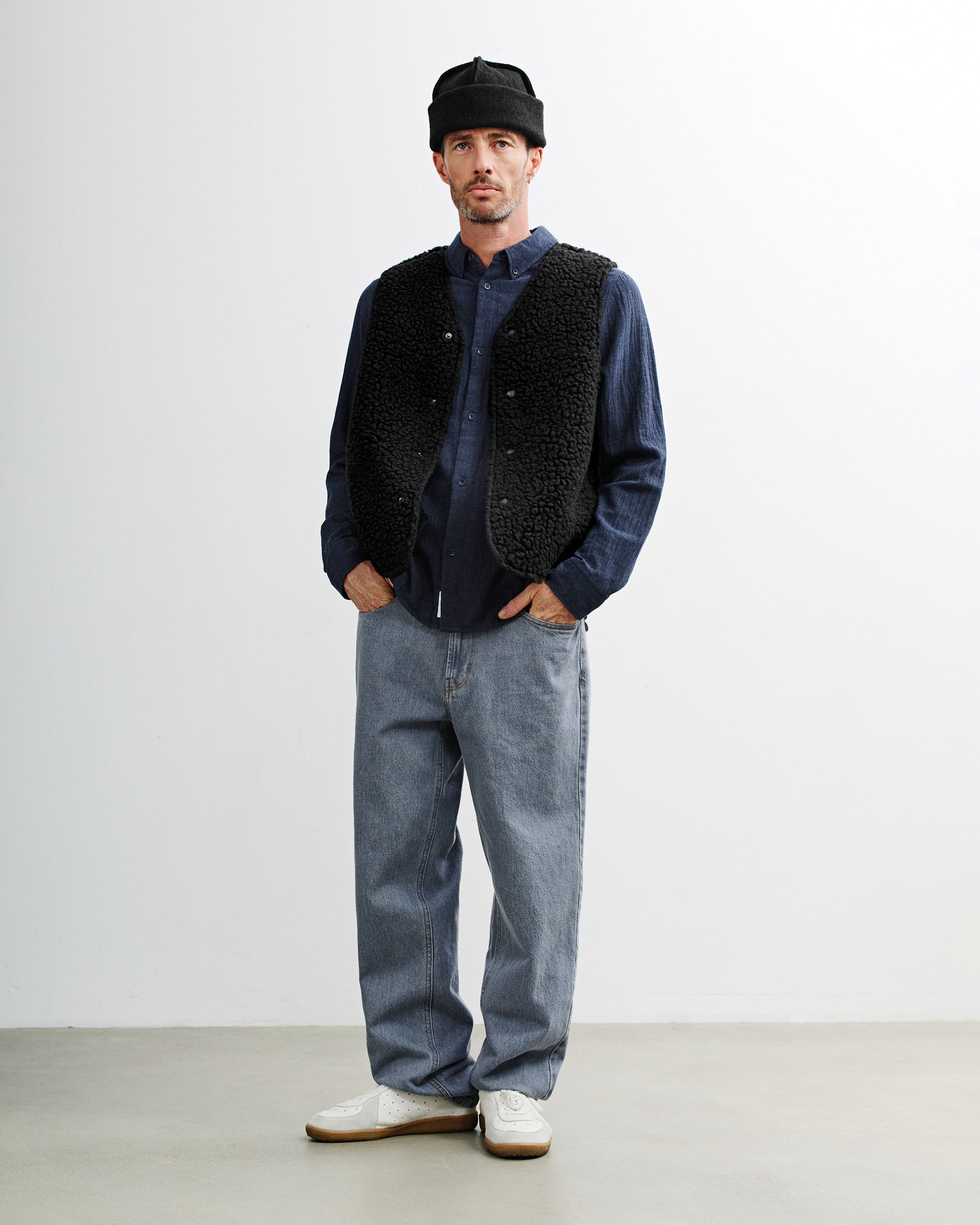 Sherpa Weste Bio Wolle - Schwarz