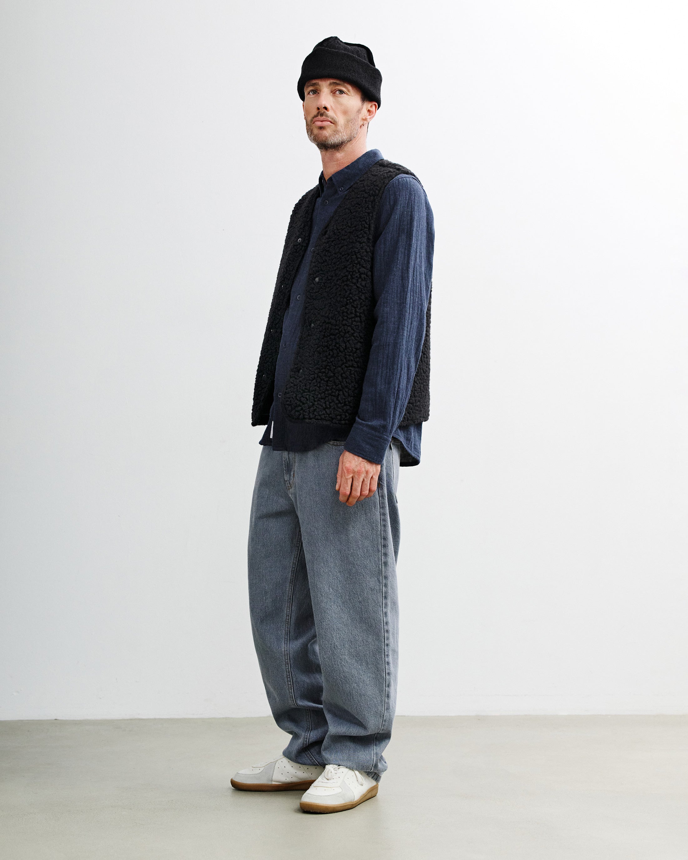 Sherpa Weste Bio Wolle - Schwarz