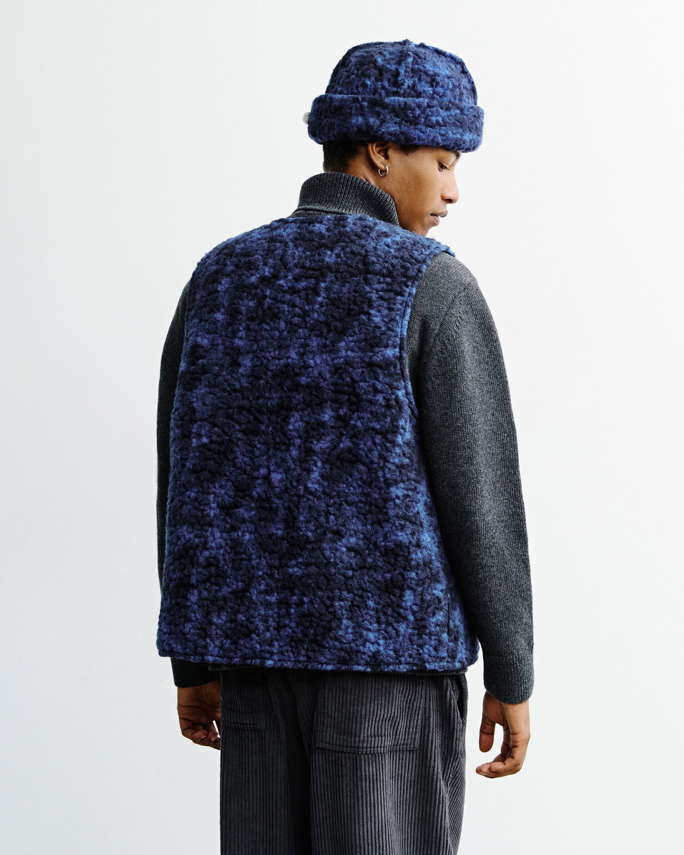 Sherpa Weste Bio Wolle - Blau