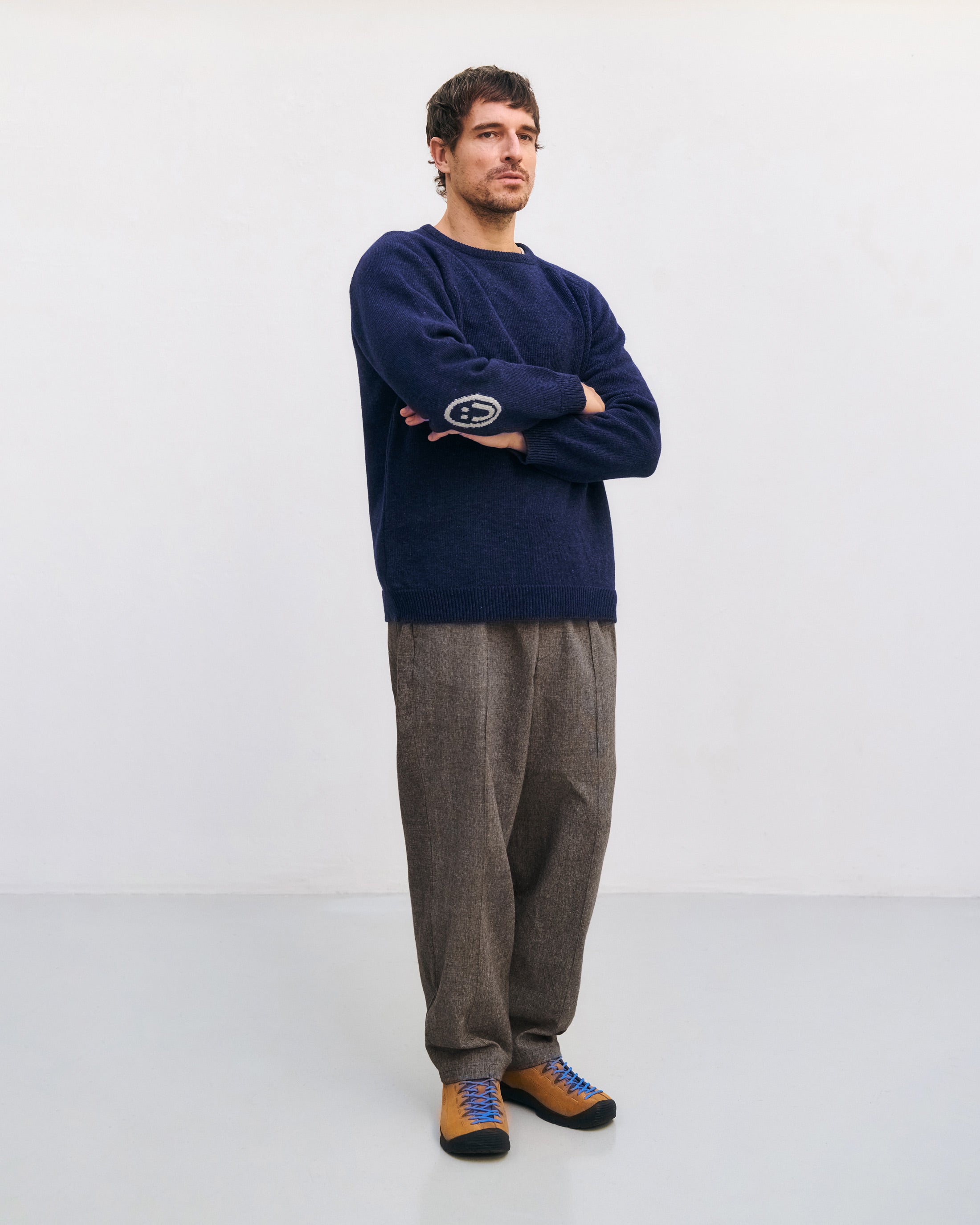 Smiling Strickpullover Recycelte Wolle - Dunkelblau