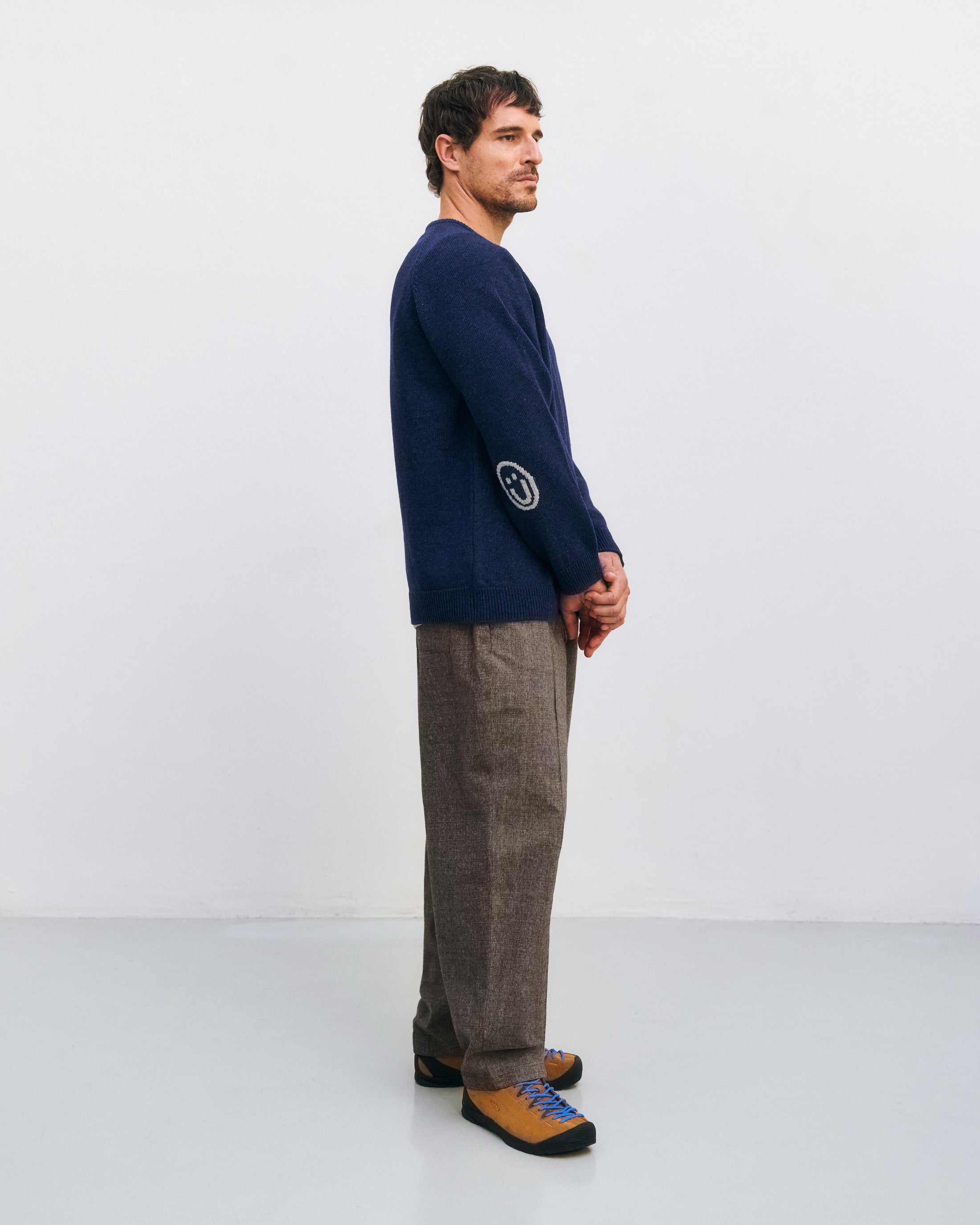 Smiling Strickpullover Recycelte Wolle - Dunkelblau