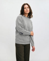 Smiling Strickpullover Recycelte Wolle - Hellgrau