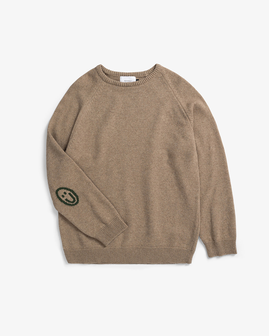 Rotholz Smiley Strickpullover Recycelte Wolle - Beige