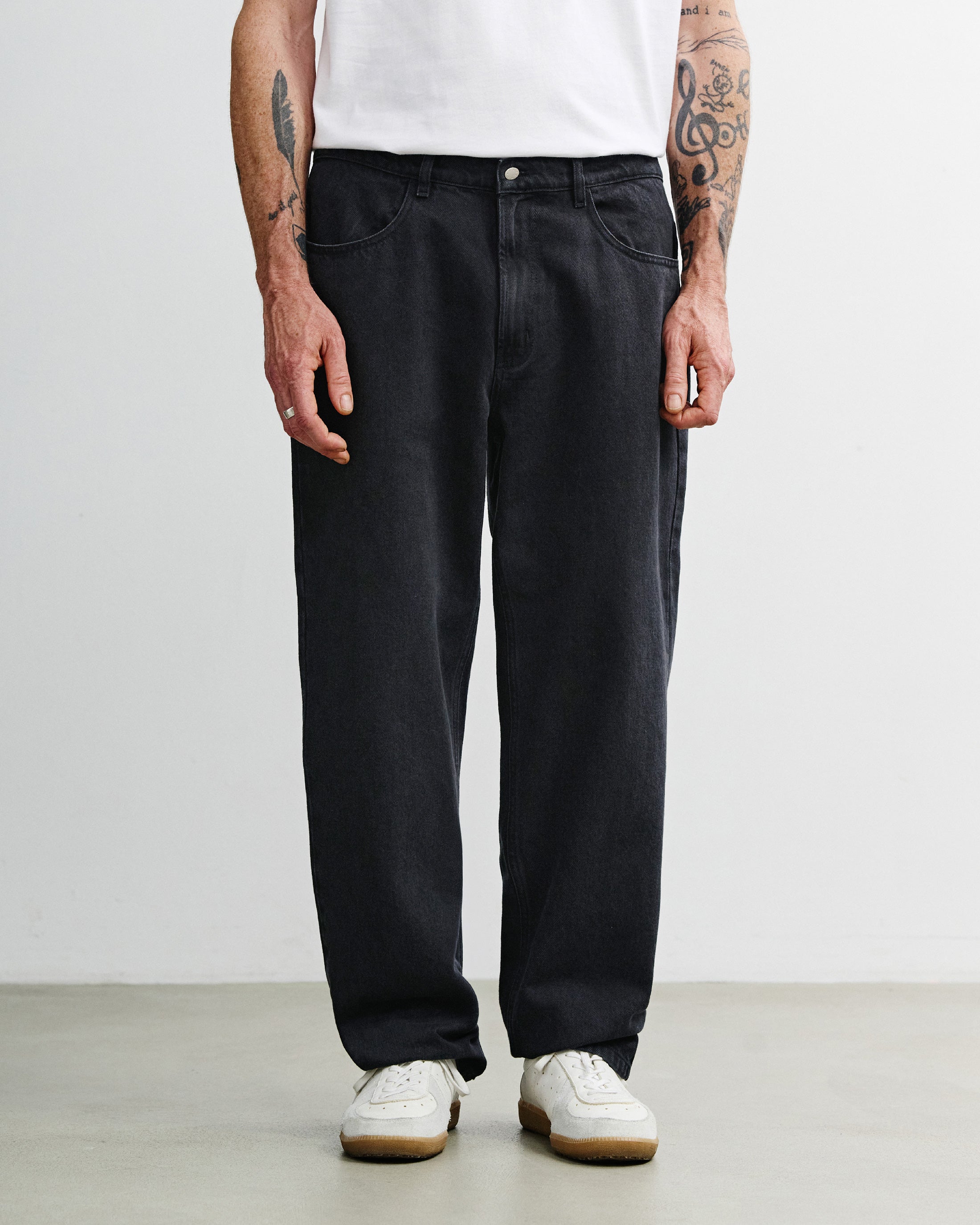 Straight Leg Jeans Bio Baumwolle - Schwarz