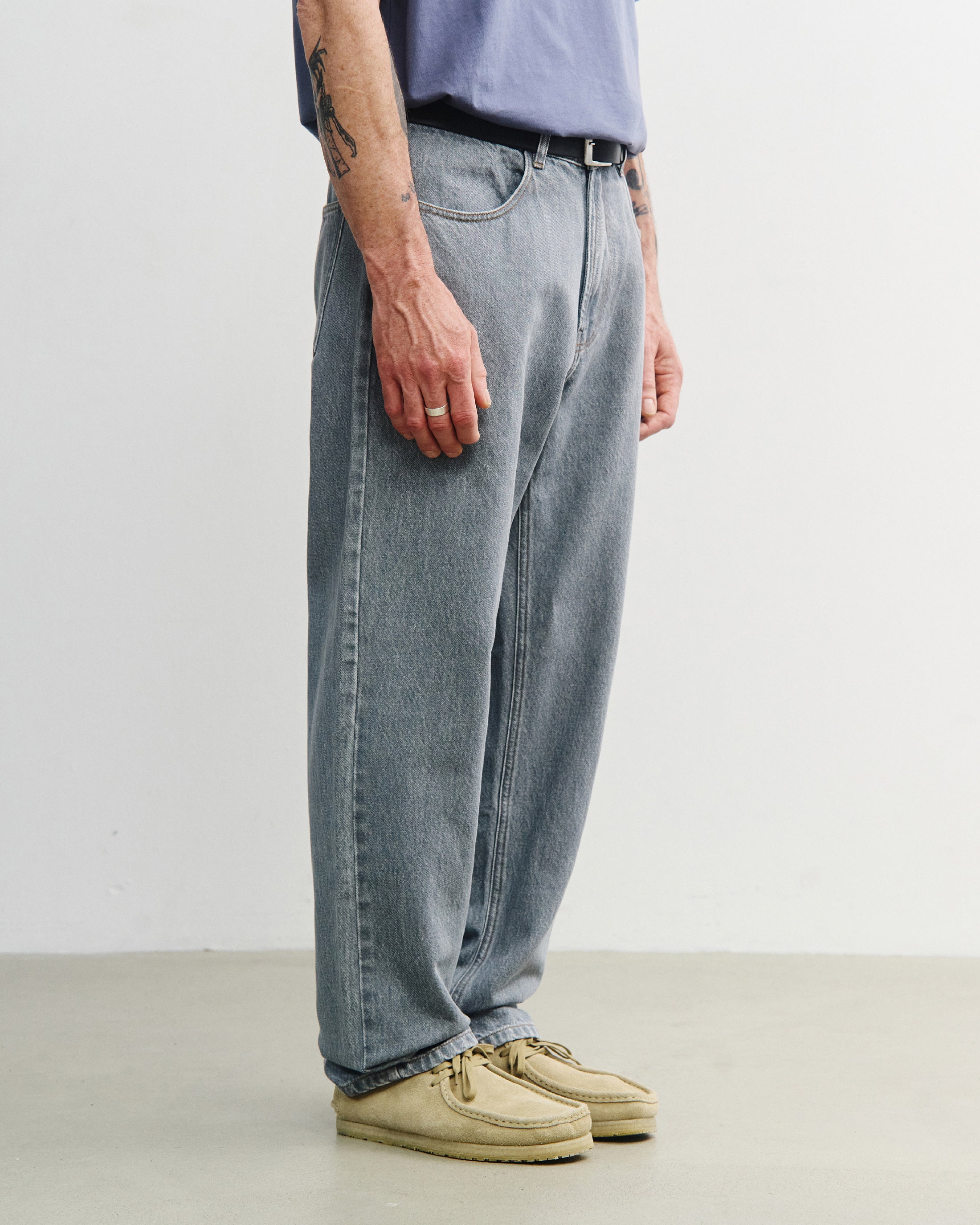 Straight Leg Jeans Bio Baumwolle - Grau