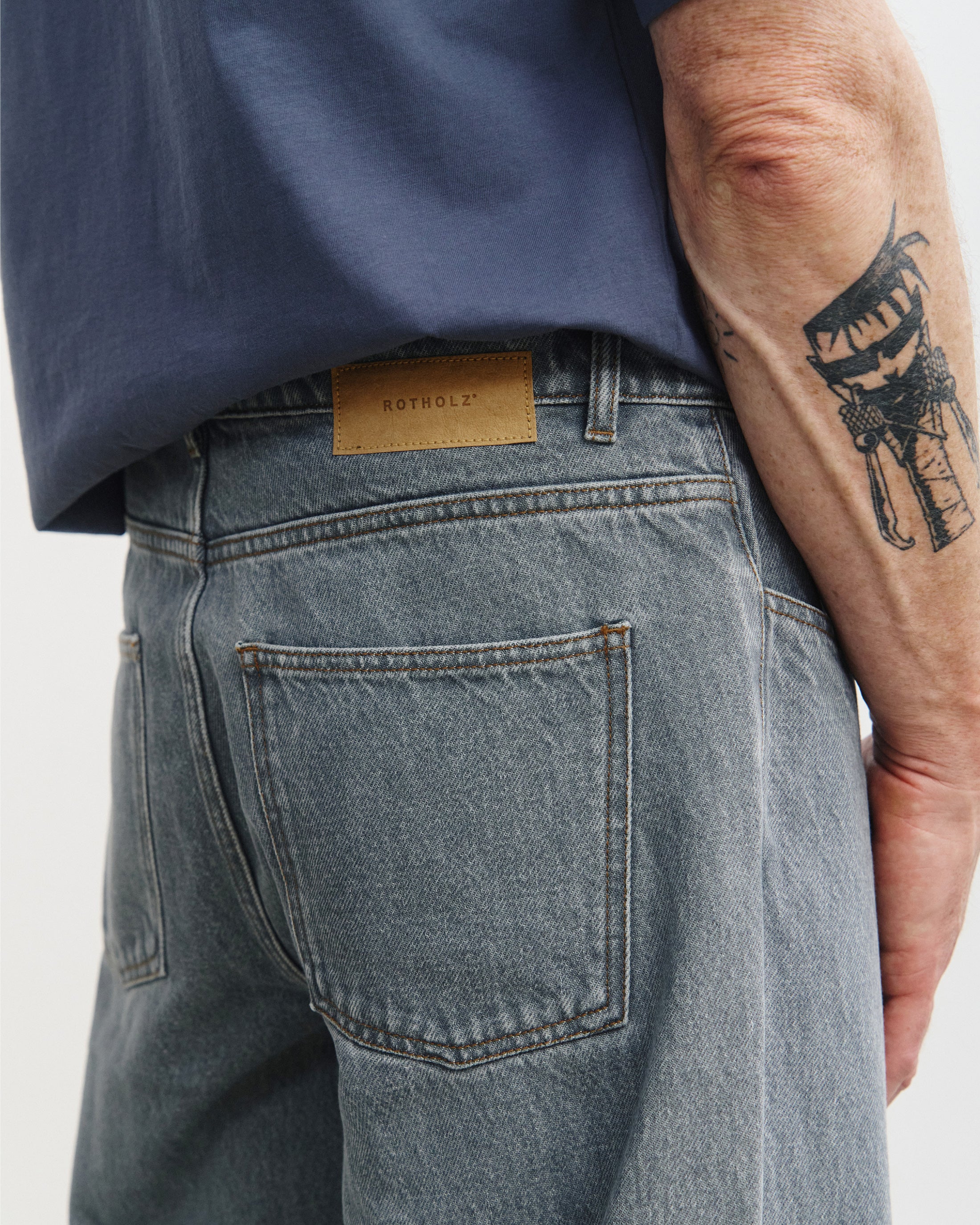 Straight Leg Jeans Bio Baumwolle - Grau