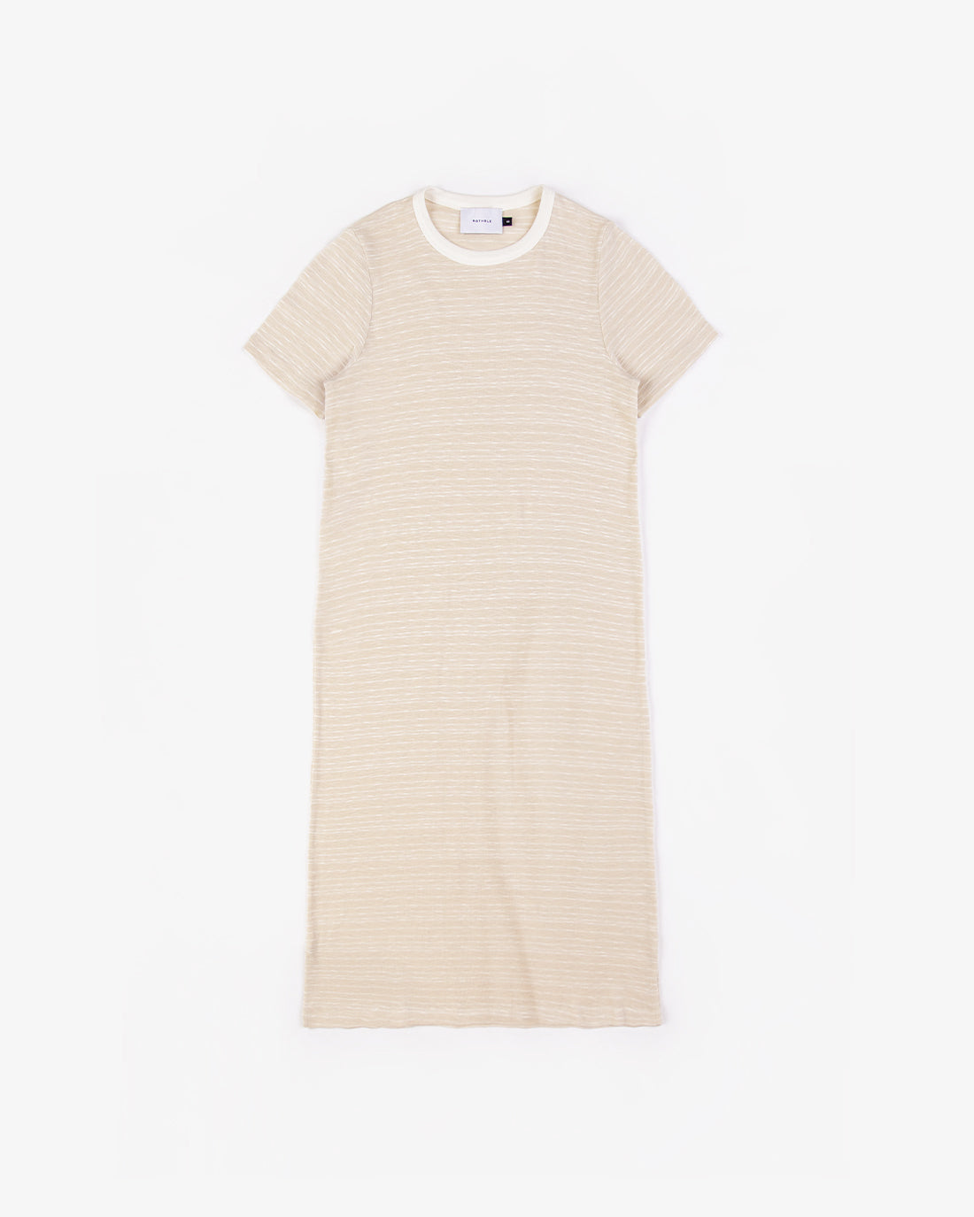 Rotholz Gestreiftes T-Shirt Kleid - Creme