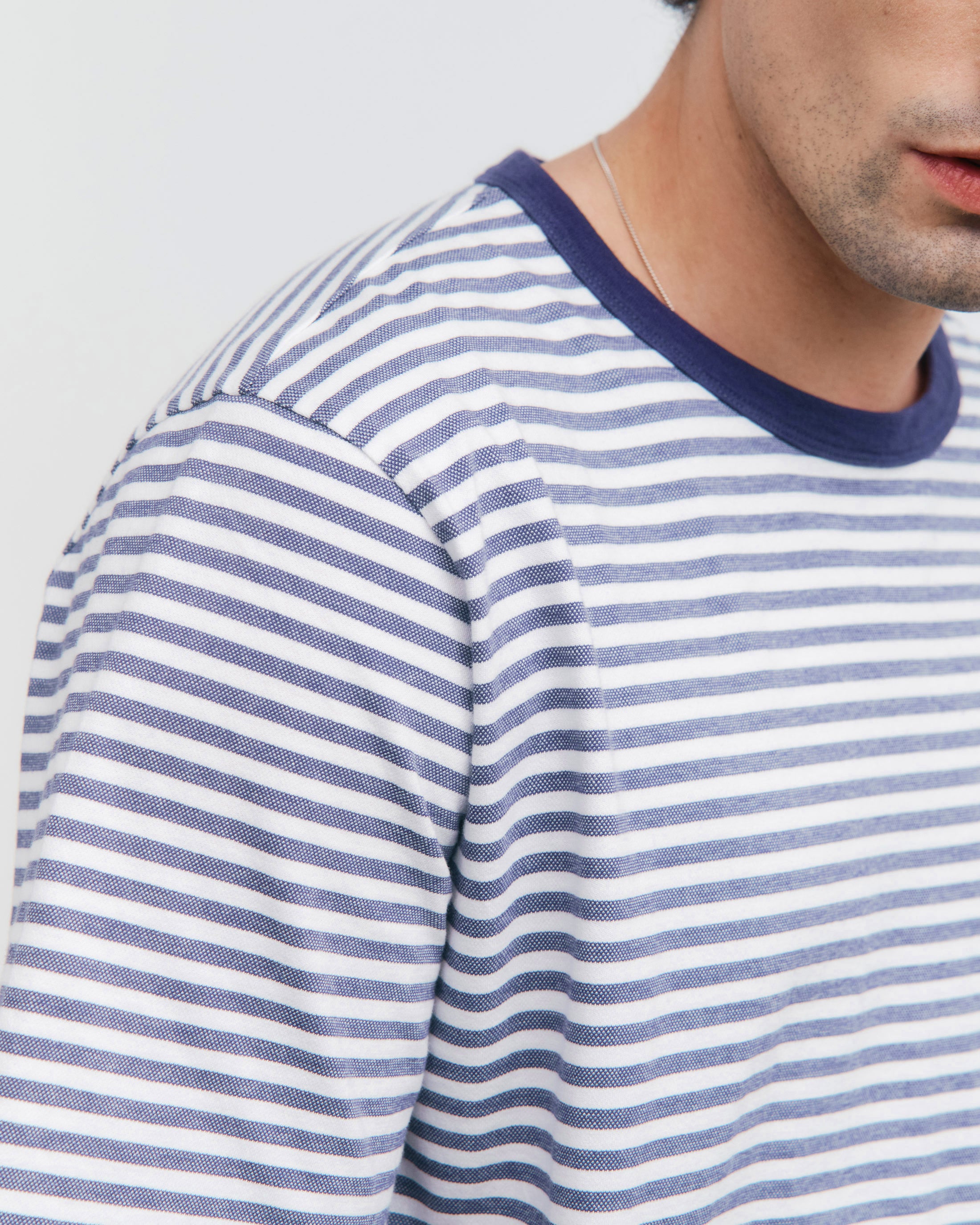 Gestreiftes T-Shirt Bio Baumwolle - Blau