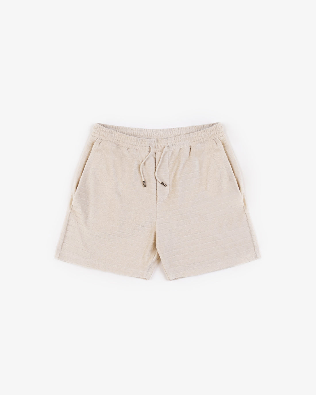 Rotholz Frottee Shorts aus Bio-Baumwolle Creme