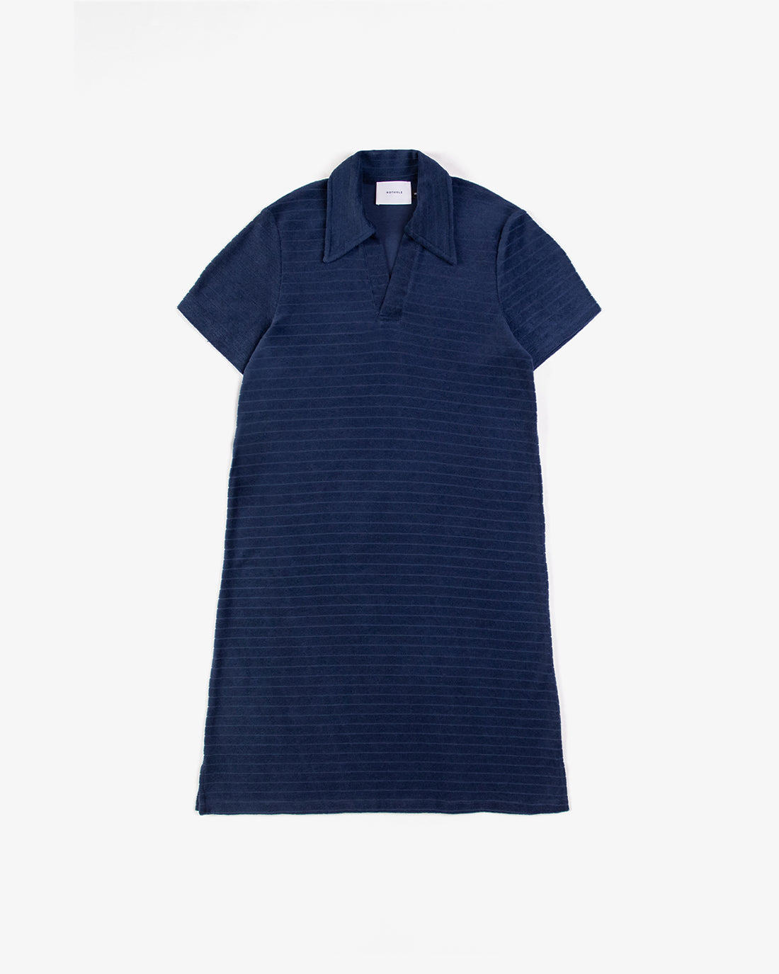 Rotholz Polo Kleid aus Bio Frottee Blau